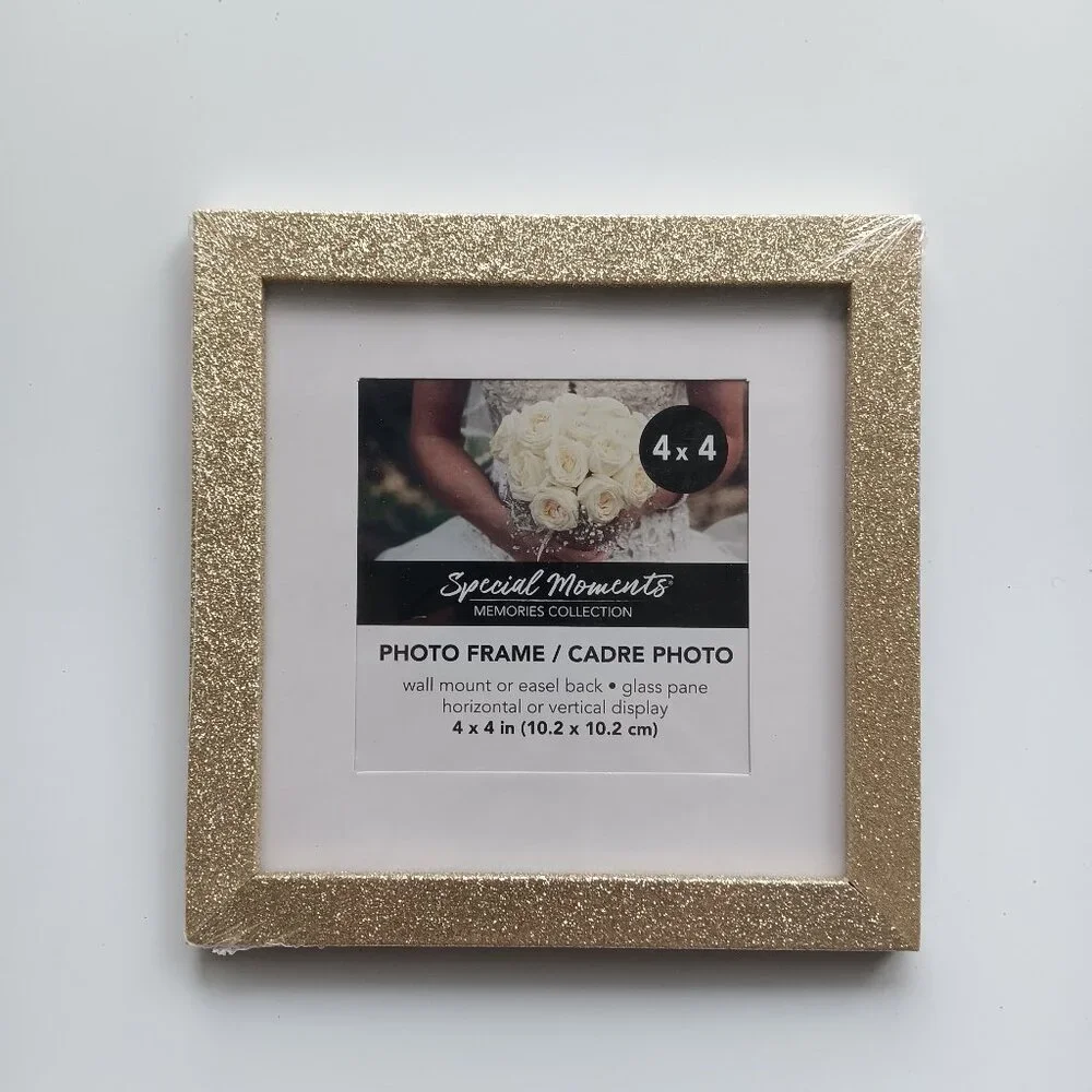 New Gold Glitter Picture Frame Square 4
